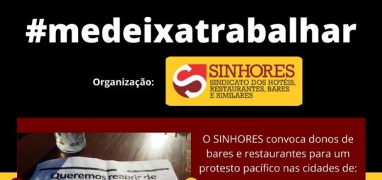 SINHORES convoca 4 cidades para protestar pelo Direito de Trabalhar