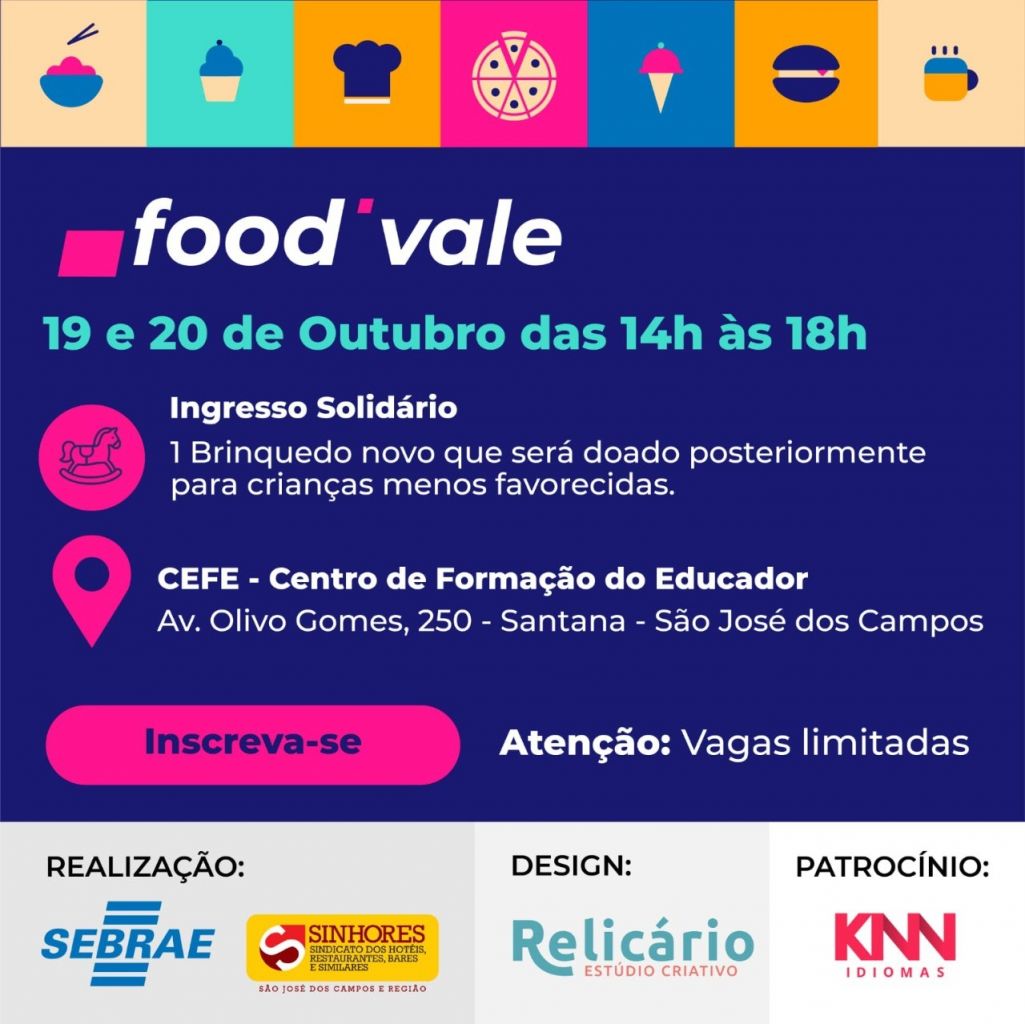 São José dos Campos recebe I Fórum Food Vale nos dias 19 e 20 de outubro